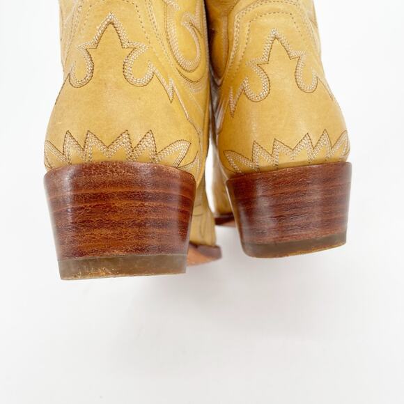 Vintage Old Gringo Yellow Tan Short Nevada Mid Calf Western Cowgirl Boot sz 6.5 - Picture 8 of 10